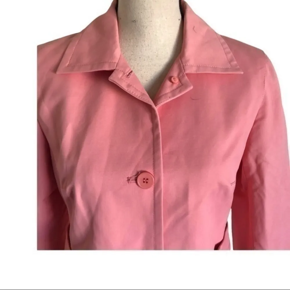 Loft Ann Taylor  Salmon Spring Fall Trench Coat Size S - Image 9