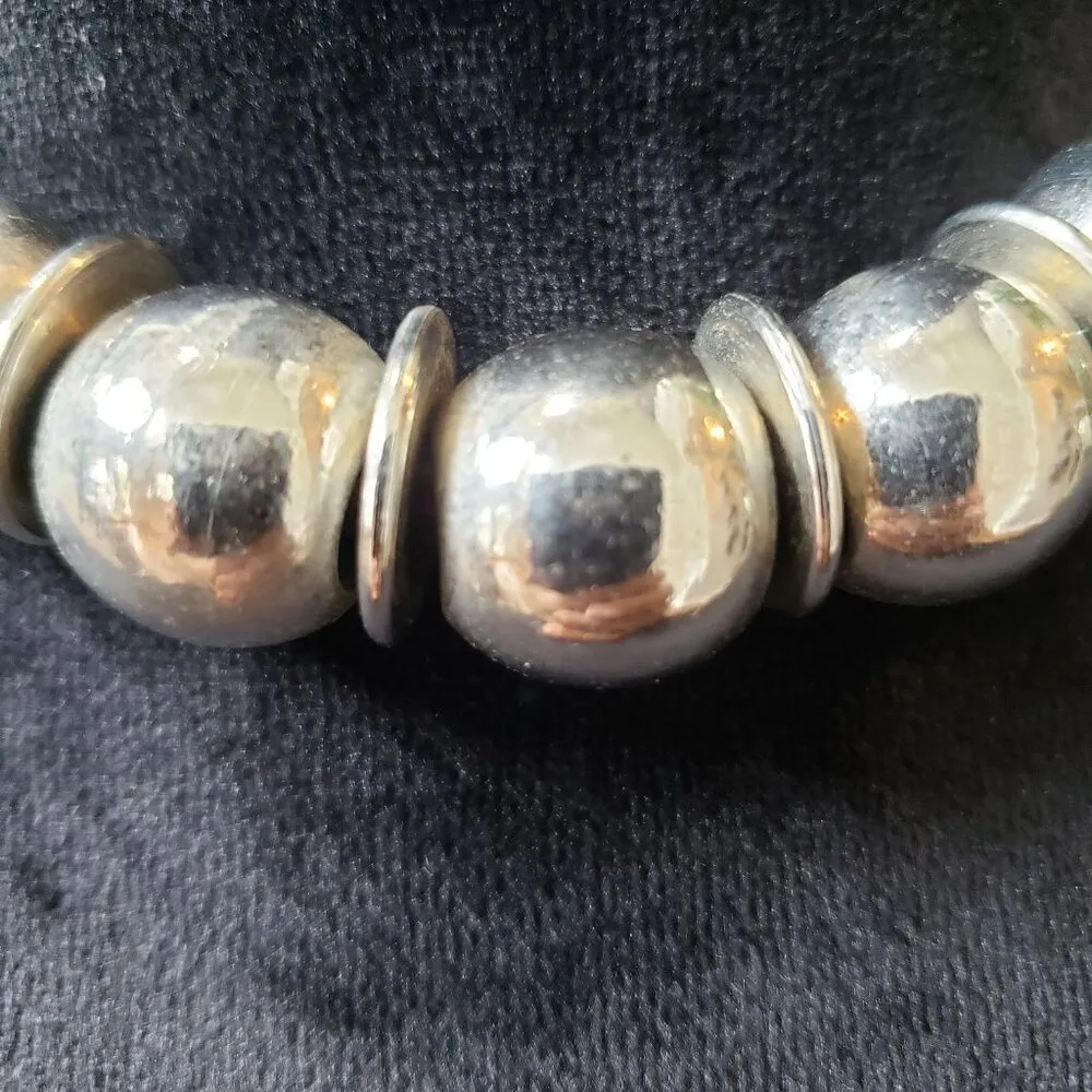 Women's Gold Tone Ball Discs Tribal Style Leather Cord Necklace with Hook & Eye - Image 3