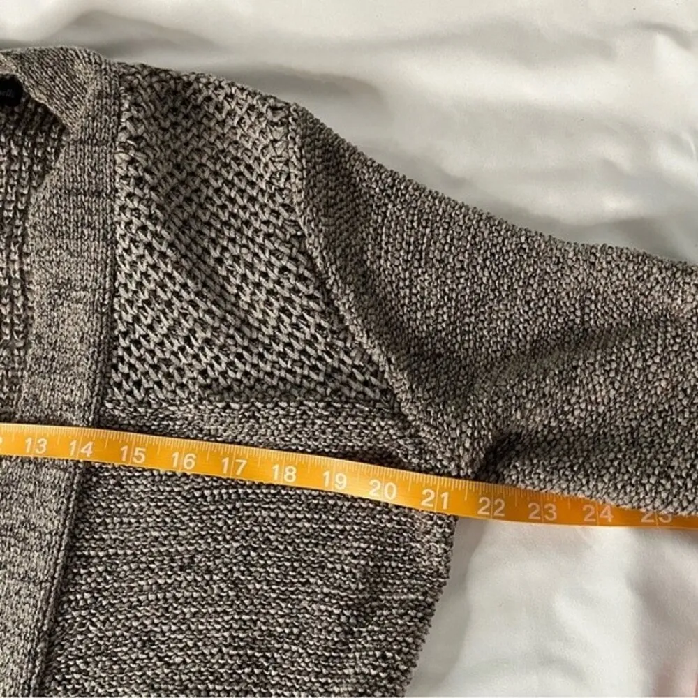 Valerie Bertinelli Size L Beige Open Knit Long Line Duster Open Front Cardigan - Image 4