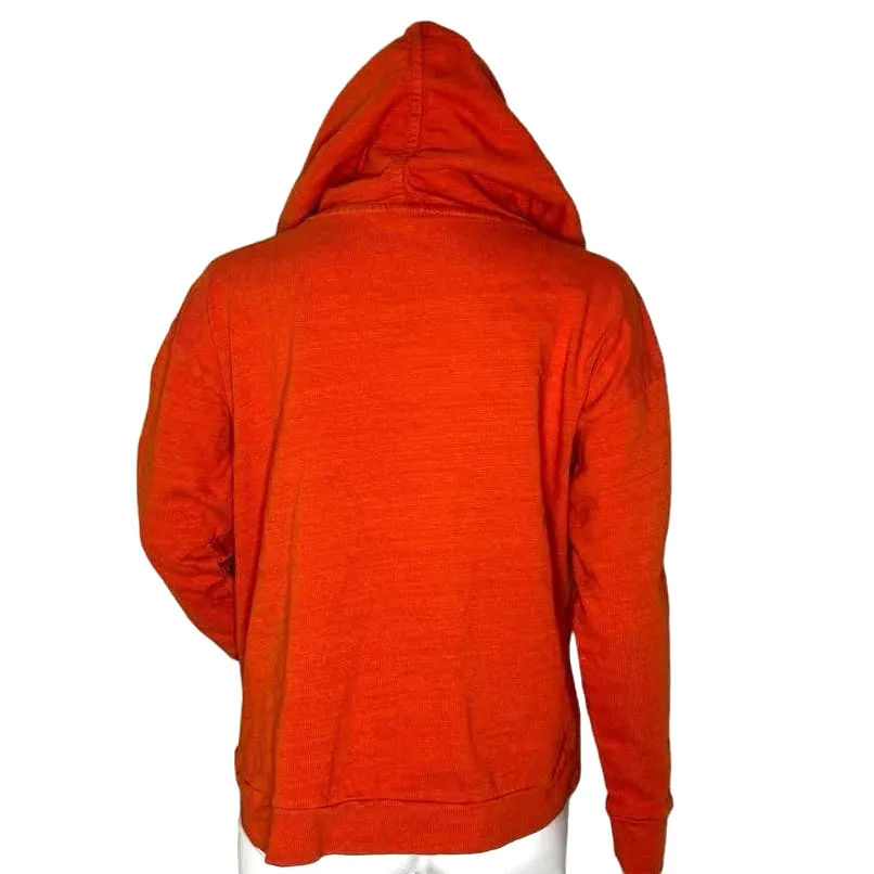 Loft Shirt Womens Small Petite Orange Hoodie Cotton Sweatshirt‎ Casual Beachy - Image 4