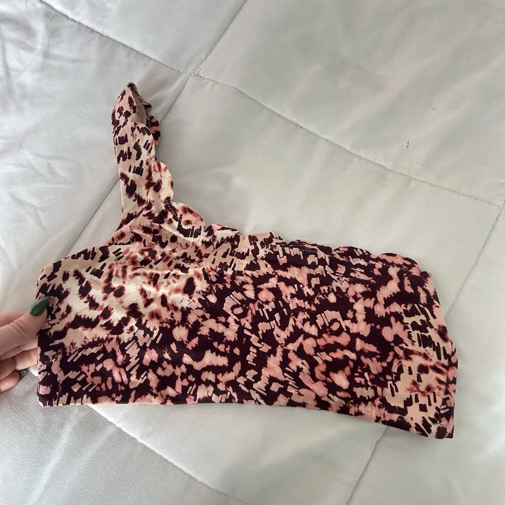 Chelsea28 Womens Small Bikini Set Easy Retro High Waist Swim Bottoms/Top Pink - Image 6