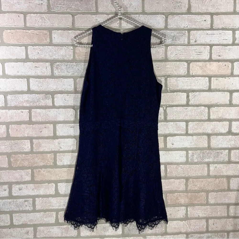 Joie Adisa Navy Lace Overlay Dress Size 10 - Image 5