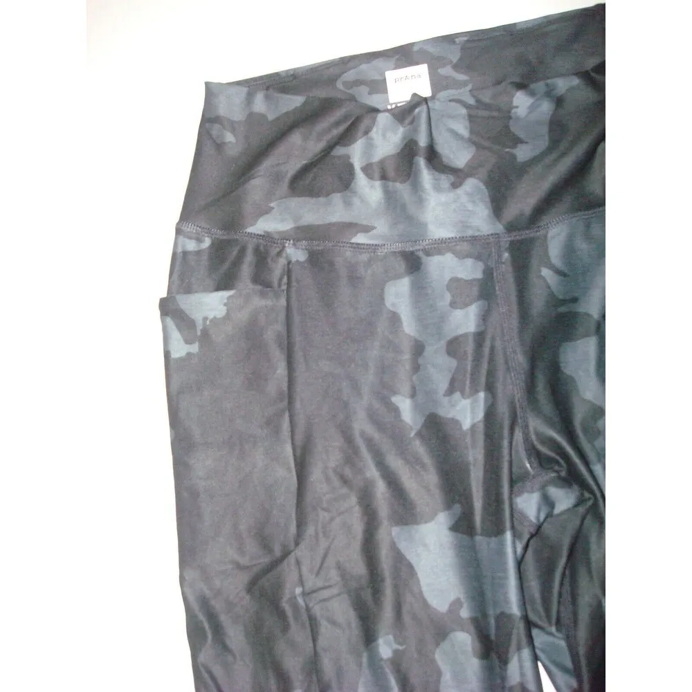 New NWT Womens Prana Pants Layna Joggers M Black Gray Camo HIgh Rise Waist Silky - Image 4