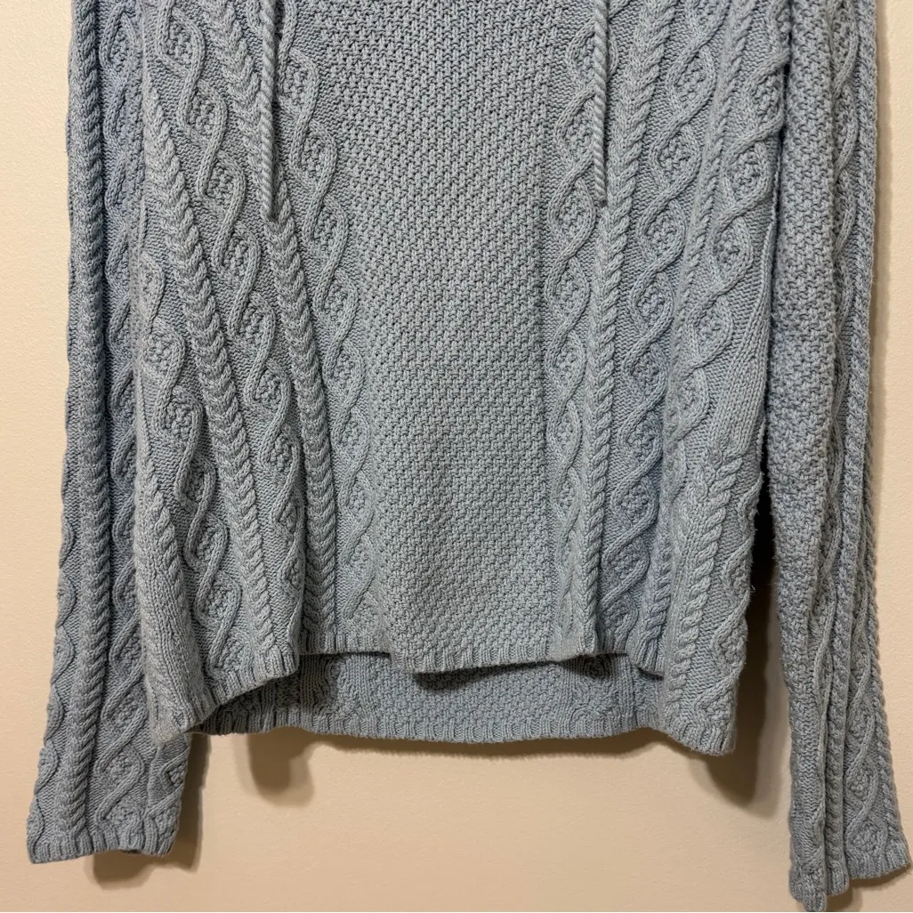 Vintage Polo Ralph Lauren Cable Knit V-Neck Sweater Size Large Hoodie Blue Y2K - Image 5