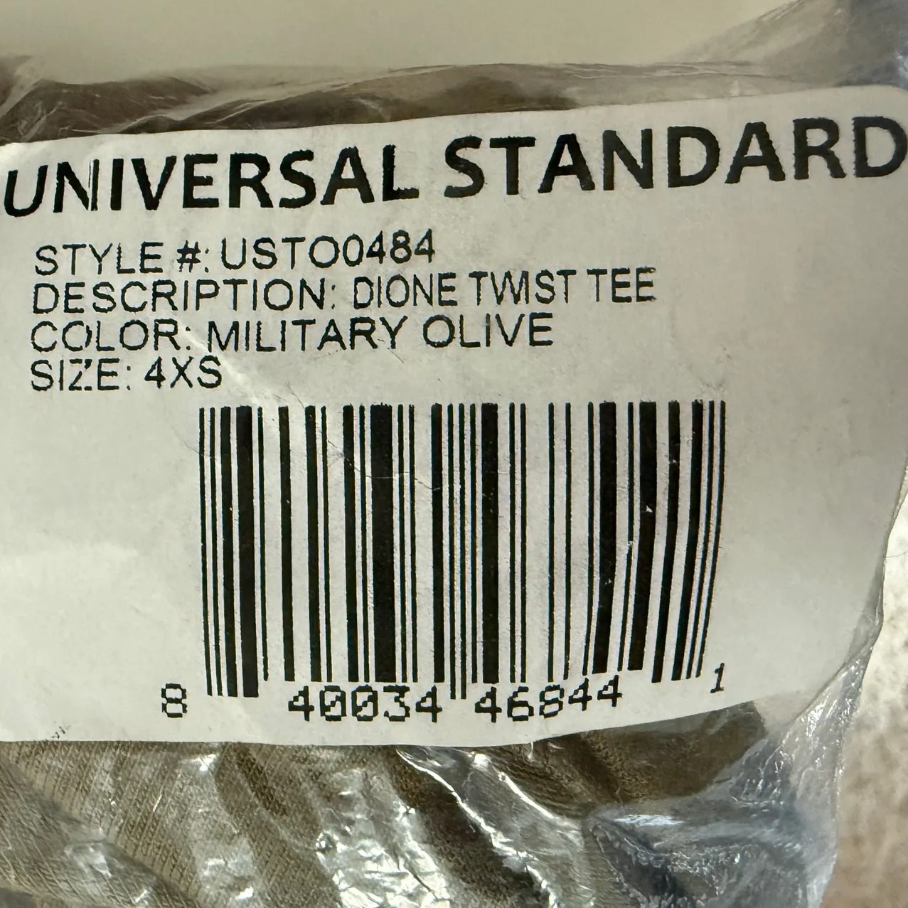 NWT Universal Standard Sz XS Dione Twist Tee Top Military Olive Green - Image 9