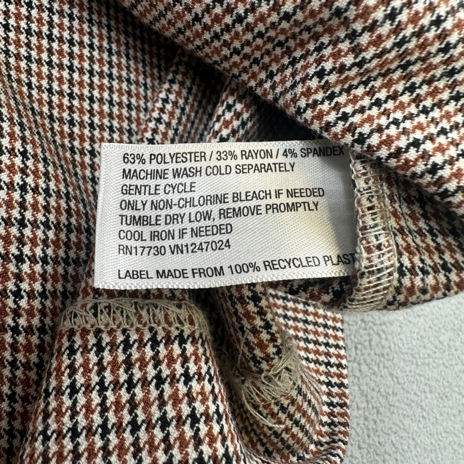 A New Day Mini Skirt Womens 4 Brown Houndstooth Pattern Side Zipper Patterned A - Image 7