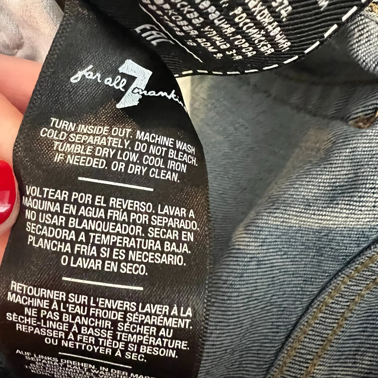 7 For All Mankind 7FAM high waist cropped straight raw hem blue jeans size 27 /4 - Image 11