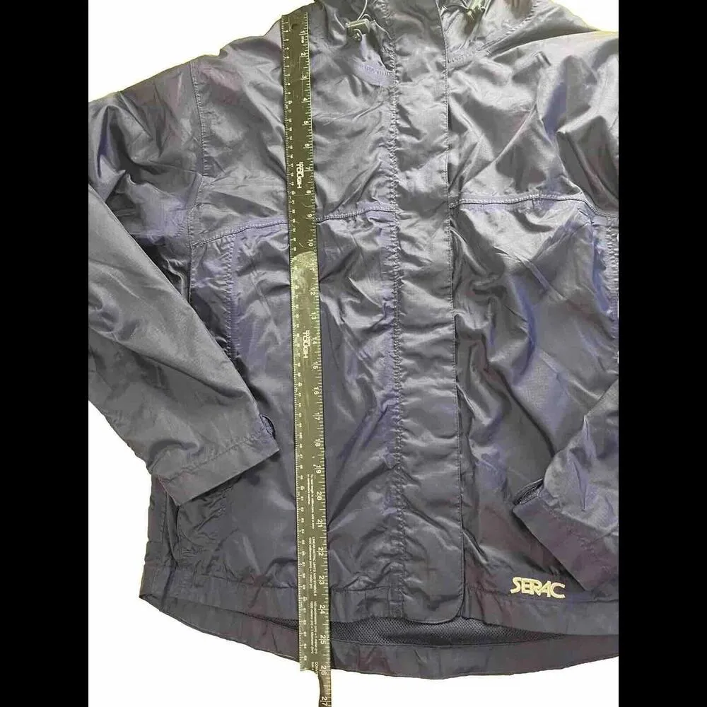 Navy Blue Serac Lightweight Raincoat Medium Preppy Back To School - Image 4