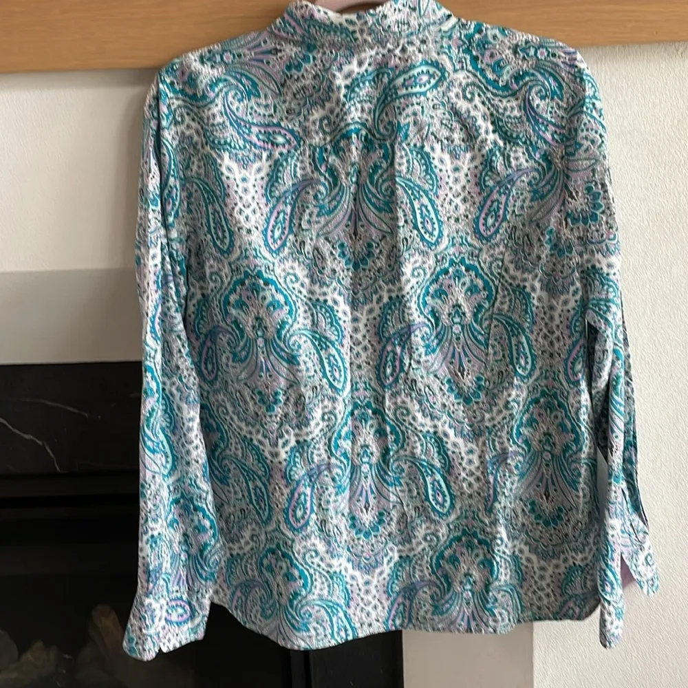 Talbots Petites Paisley Button Down Shirt - Image 6