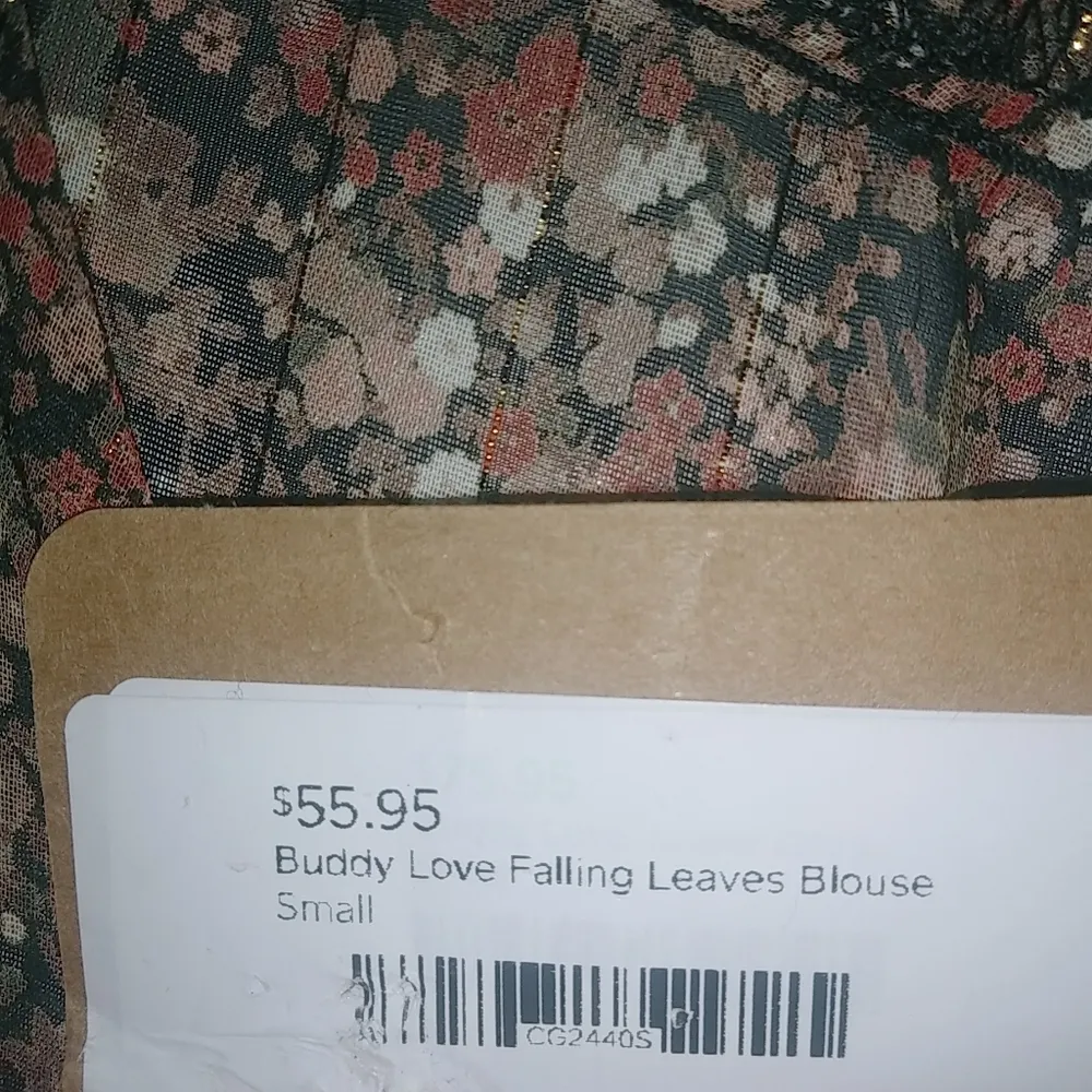 Buddy Love S Falling Leaves Boho Feminine Long Sleeved Top Gold - Image 2