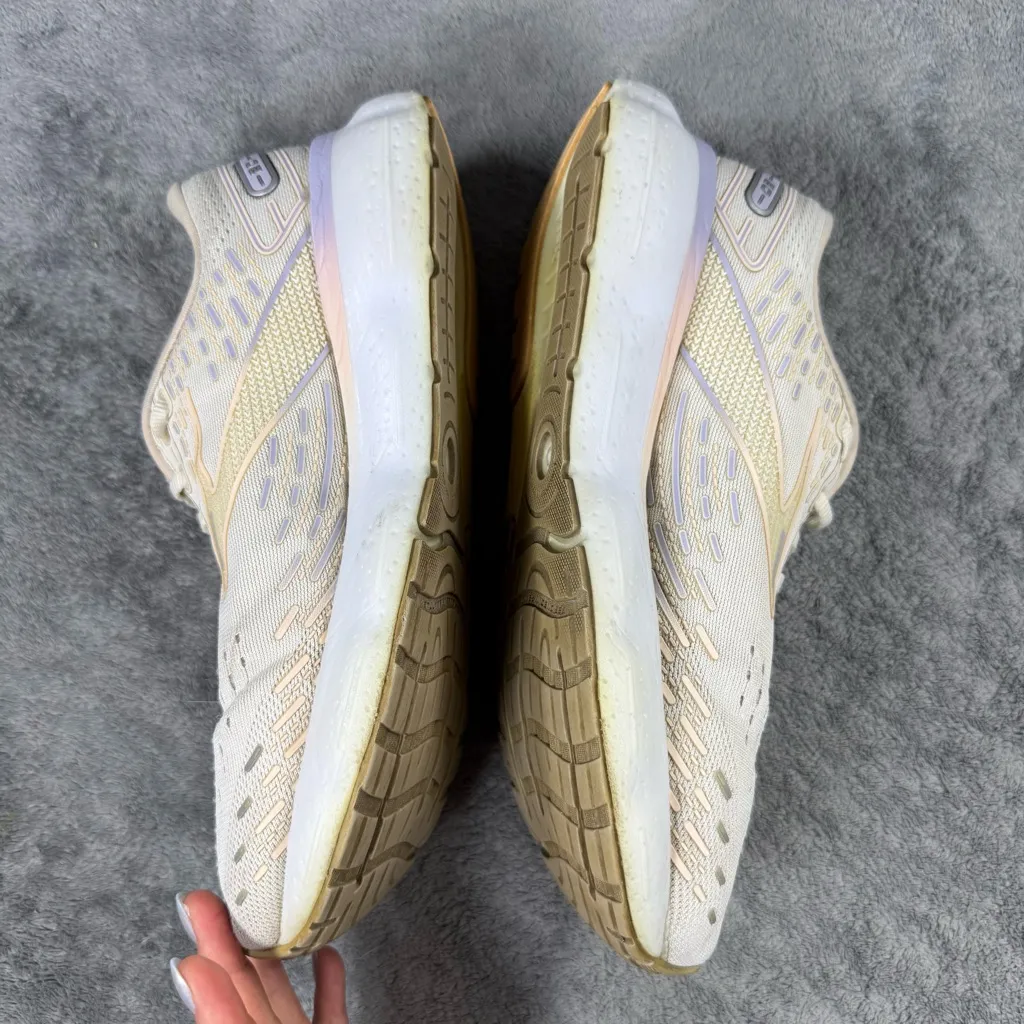 Women's 9.5 Brooks Glycerin 20 Running Shoe Snow White Blush Cosmic Sky Workout - Image 7