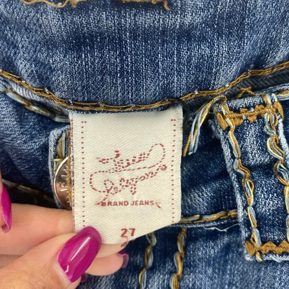 Vintage True Religion low rise Y2K straight leg jeans casual streetwear size  27 - Image 4