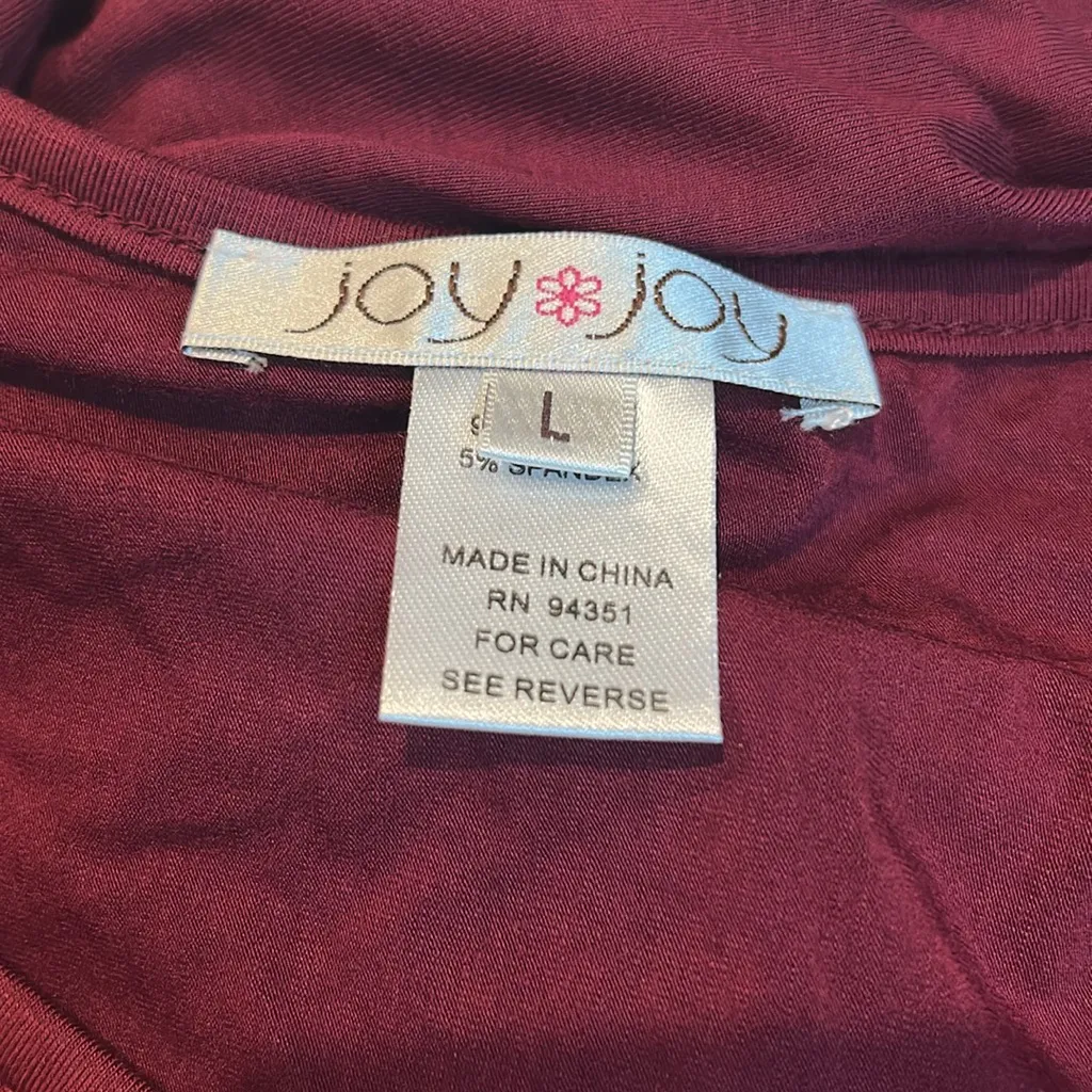 3/$15 JOY JOY red top with cropped sleeves - Image 5