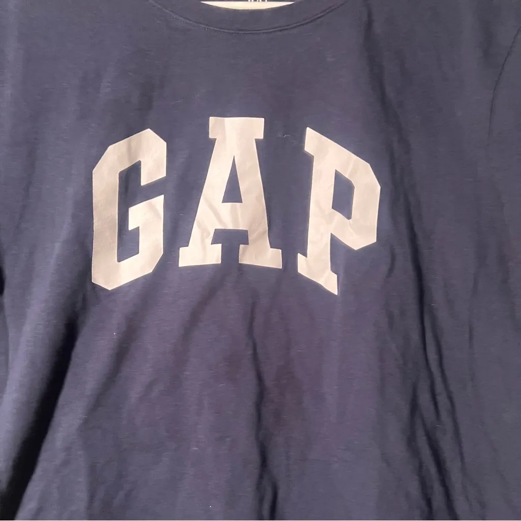Gap Logo T-Shirt Navy Uniform White XXL - Image 6