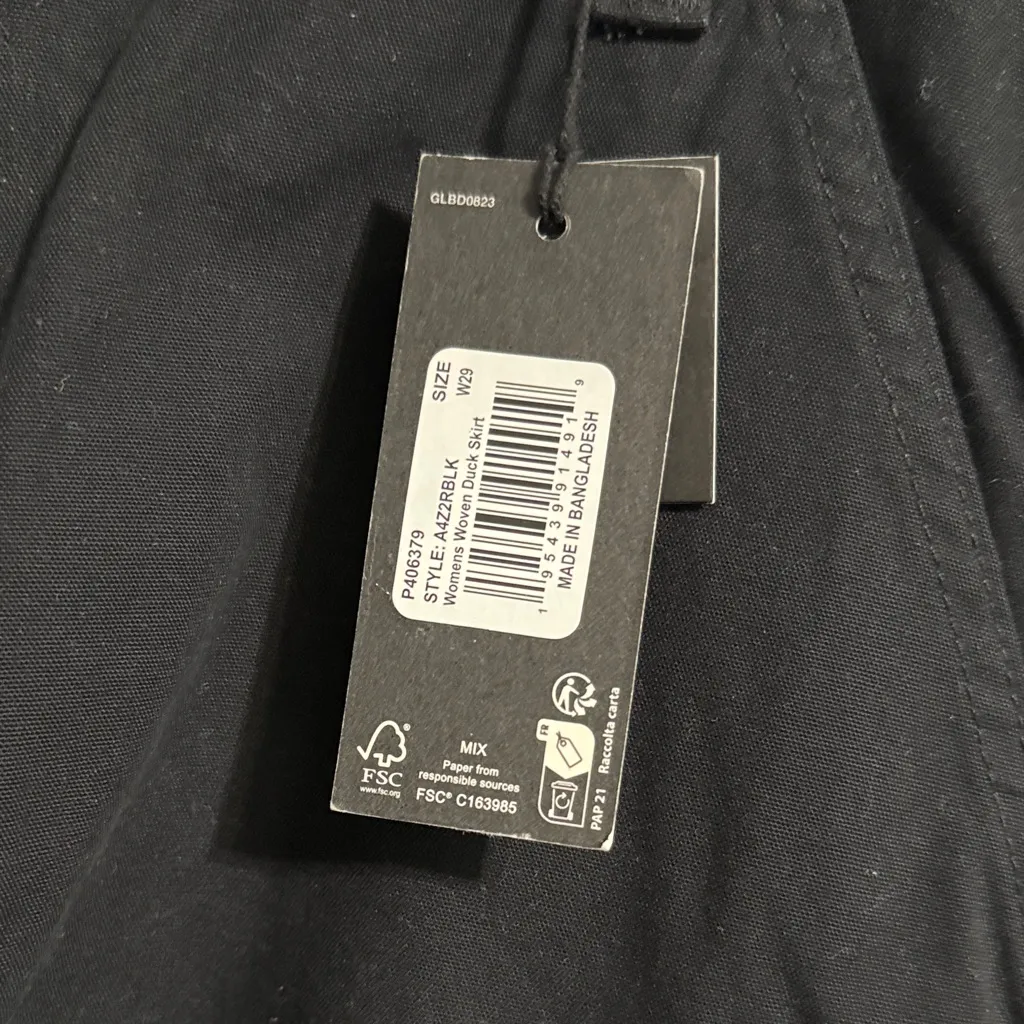 💖 NWT Dickie's Black Duck Canvas Cargo Midi Skirt Sz 29 Utility Workwear - Image 5