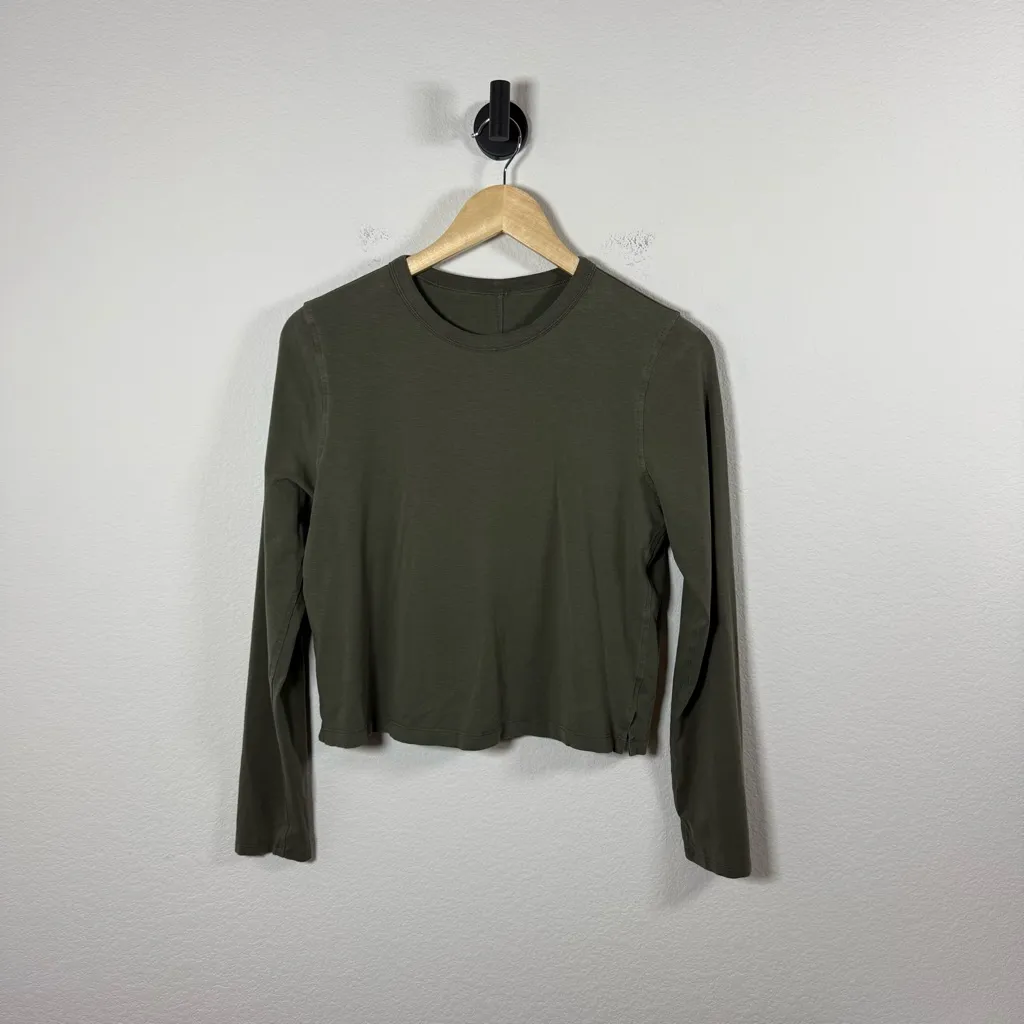 Lululemon Classic-Fit Cotton-Blend Long Sleeve Shirt Carob Brown Size S - Image 7