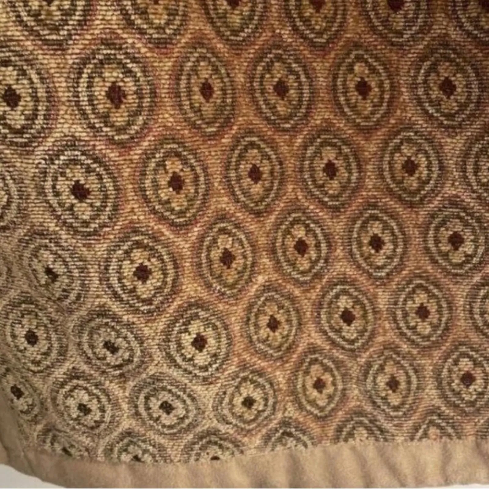 Vintage Antique Floral Jacket Tapestry Print Faux Fur and Suede Trim Collar Tan Size XXL - Image 8