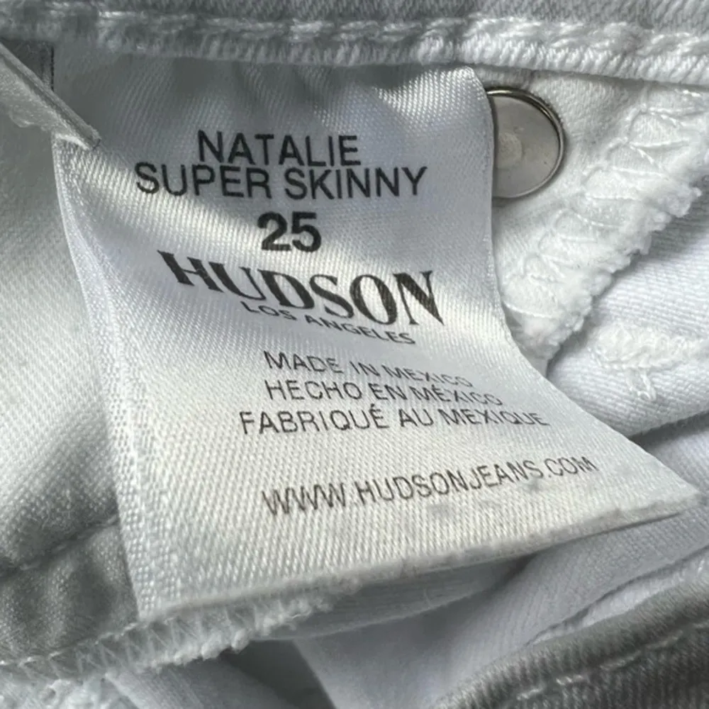 Hudson Natalie Mid-Rise Ankle Super Skinny Jeans in War Like White Size 25 NWD - Image 4