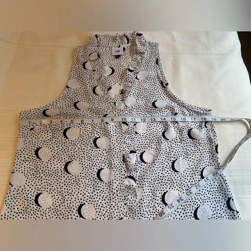 CAbi Monochrome Moon Print Blouse - Image 7