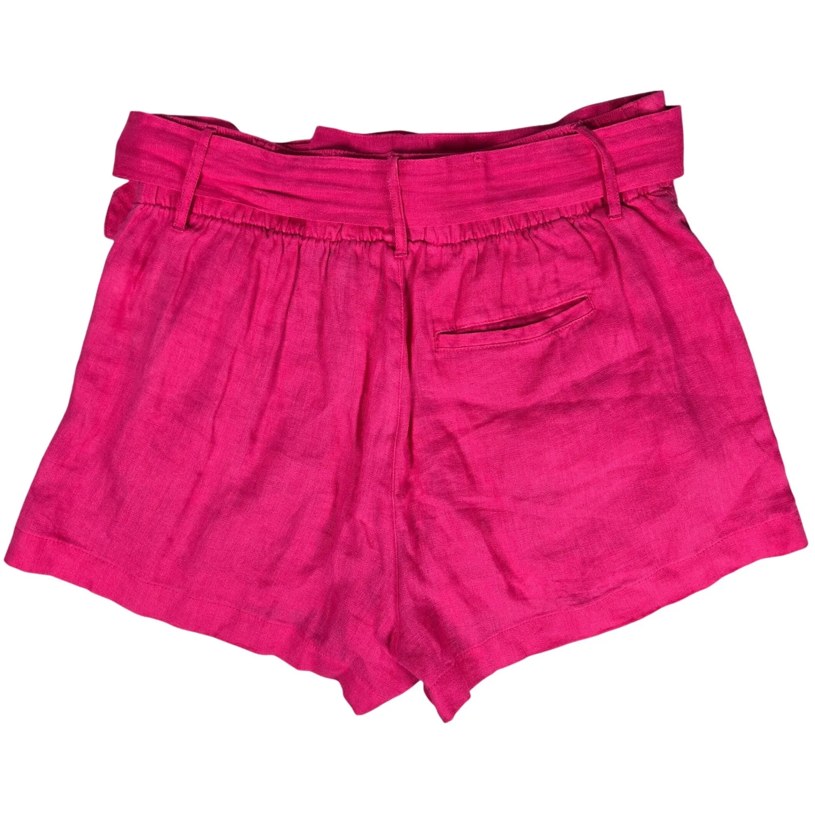Christian Siriano New York Linen Belted Pleated Shorts Hot Pink Medium M Pink - Image 2