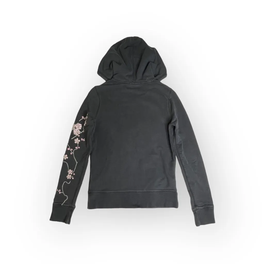 Rare: Y2K Lucky Brand ⚘ Hummingbird Embroidery Zip Hoodie ⚘ Charcoal Pink Small - Image 13