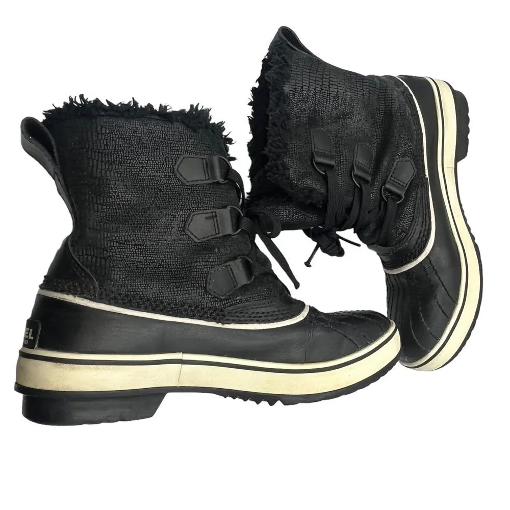 Sorel Tivoli NL1631-010 Boots Women’s Size 7 Black Waterproof Faux Fur Winter - Image 6