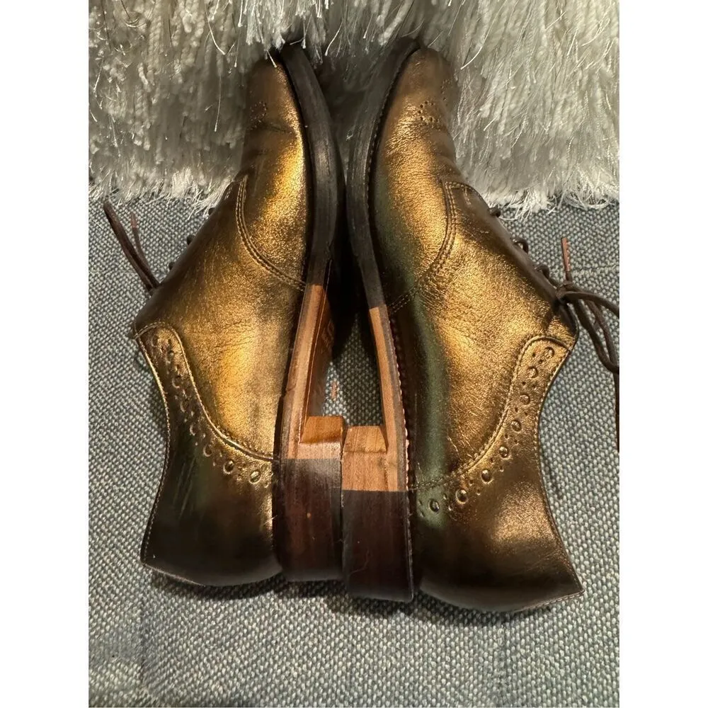 THE OFFICE OF ANGELA SCOTT Ms. Presley Copper Bronze Leather Womens Derby Oxford Brown Size 7.5 - Image 6