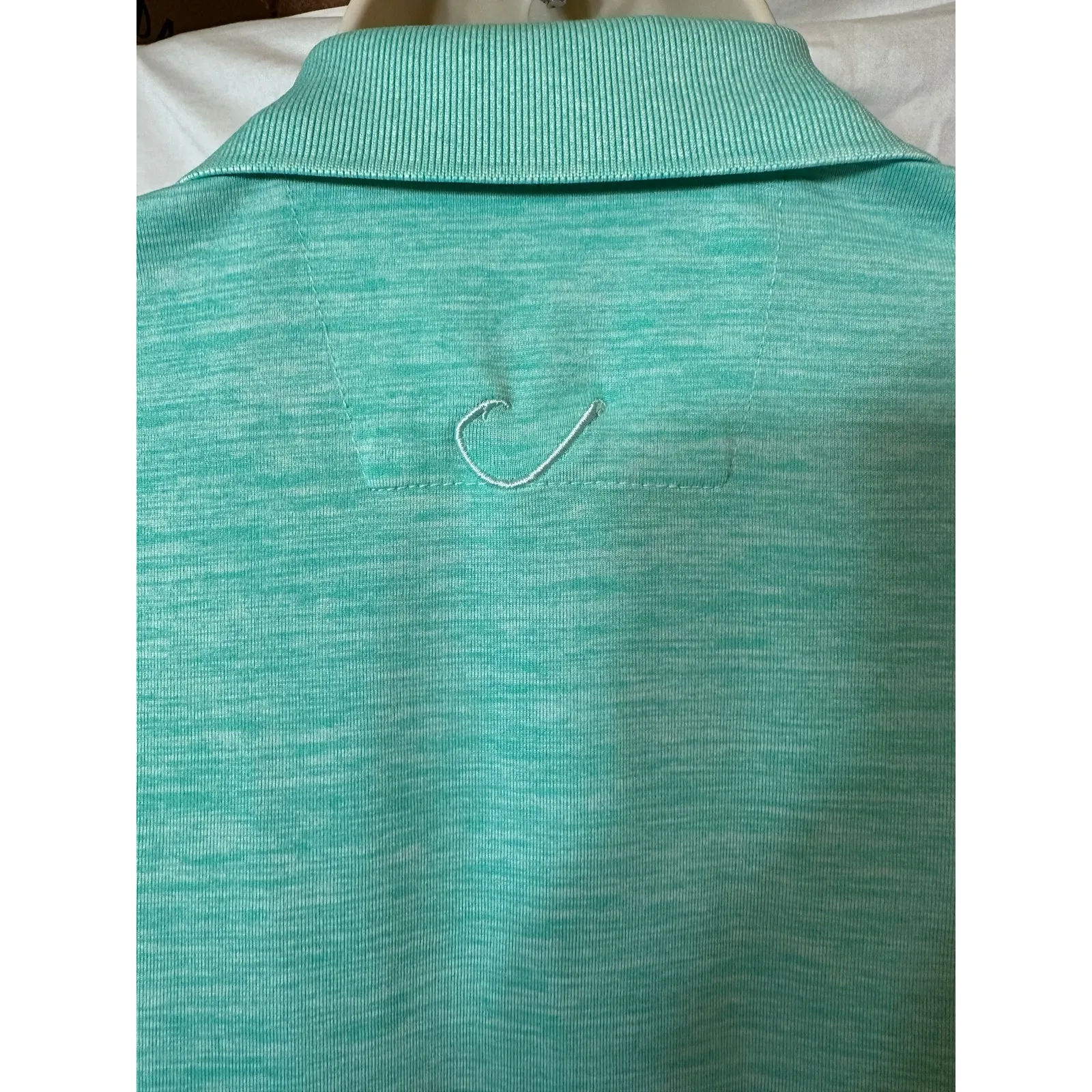 Turquoise Polo Shirt Womens M Soft Everyday Classic Collared Top - Image 4