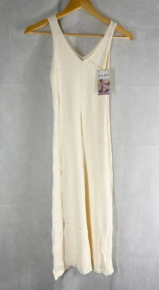 Halara Everyday Split Hem Midi Strap Chill Dress-Admire Size Medium Light Beige - Image 5