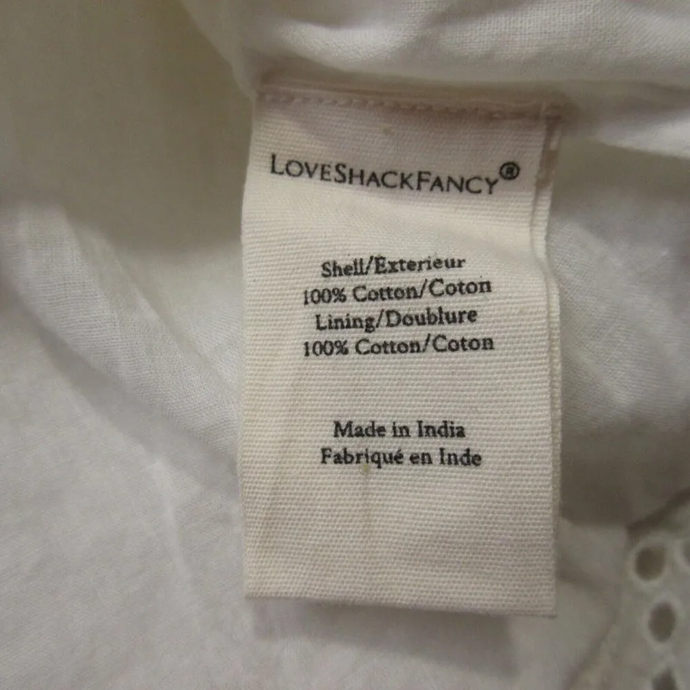 NWT LoveShackFancy Olani Mini in Ivory  Smocked Eyelet Cotton Tank Dress XL - Image 5