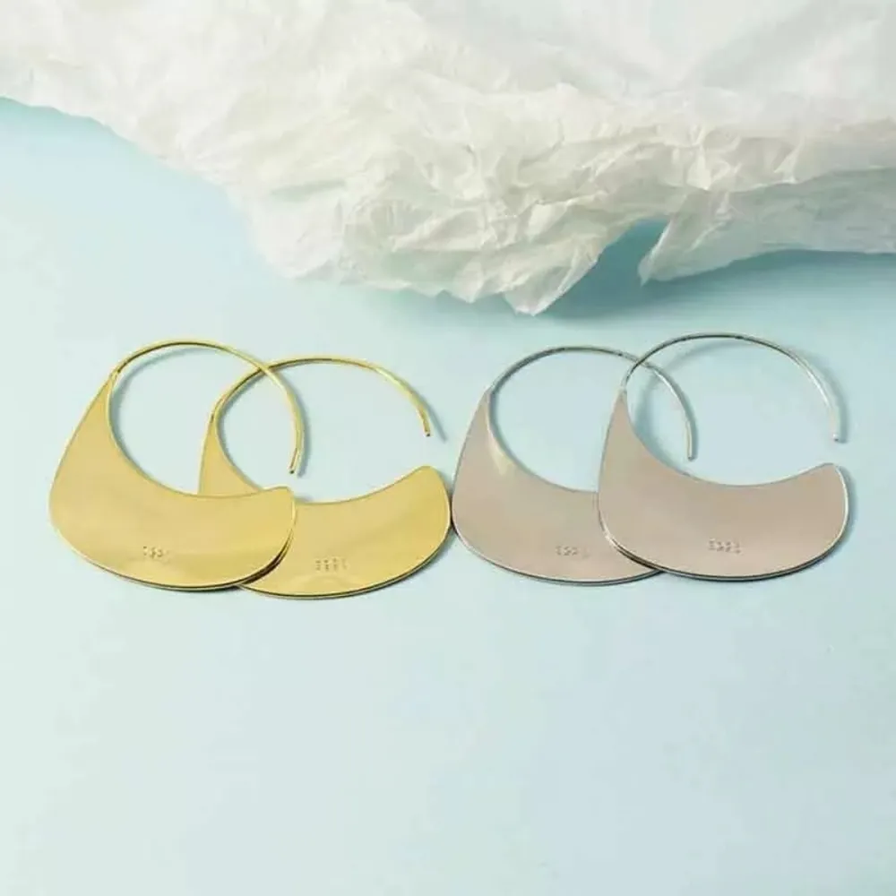 NEW Solid Large Hoop Earrings |‎ White Gold over 925 Sterling Silver - Image 10
