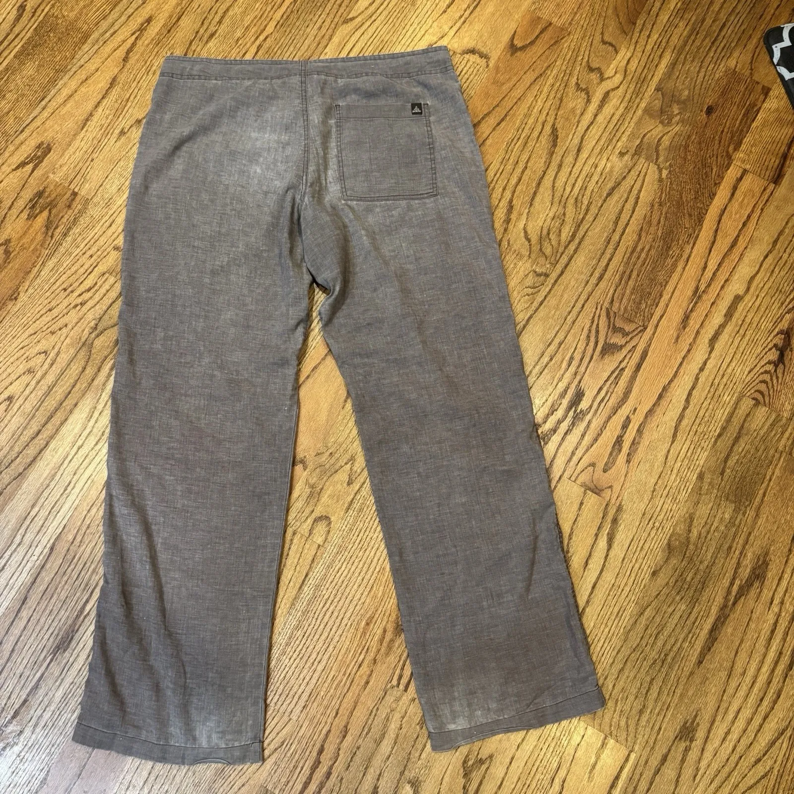 prAna Women's Hemp Pants M Brown Wide Leg Drawstring Waist Casual Boho Beach - Image 2