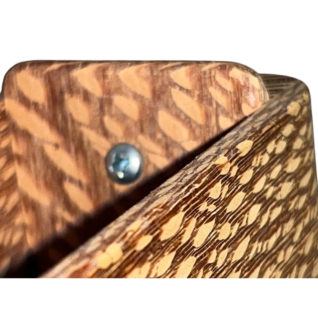 Handmade Wooden Purse Small Box Bag Rubber Handle Artisan Unique Used Brown - Image 8