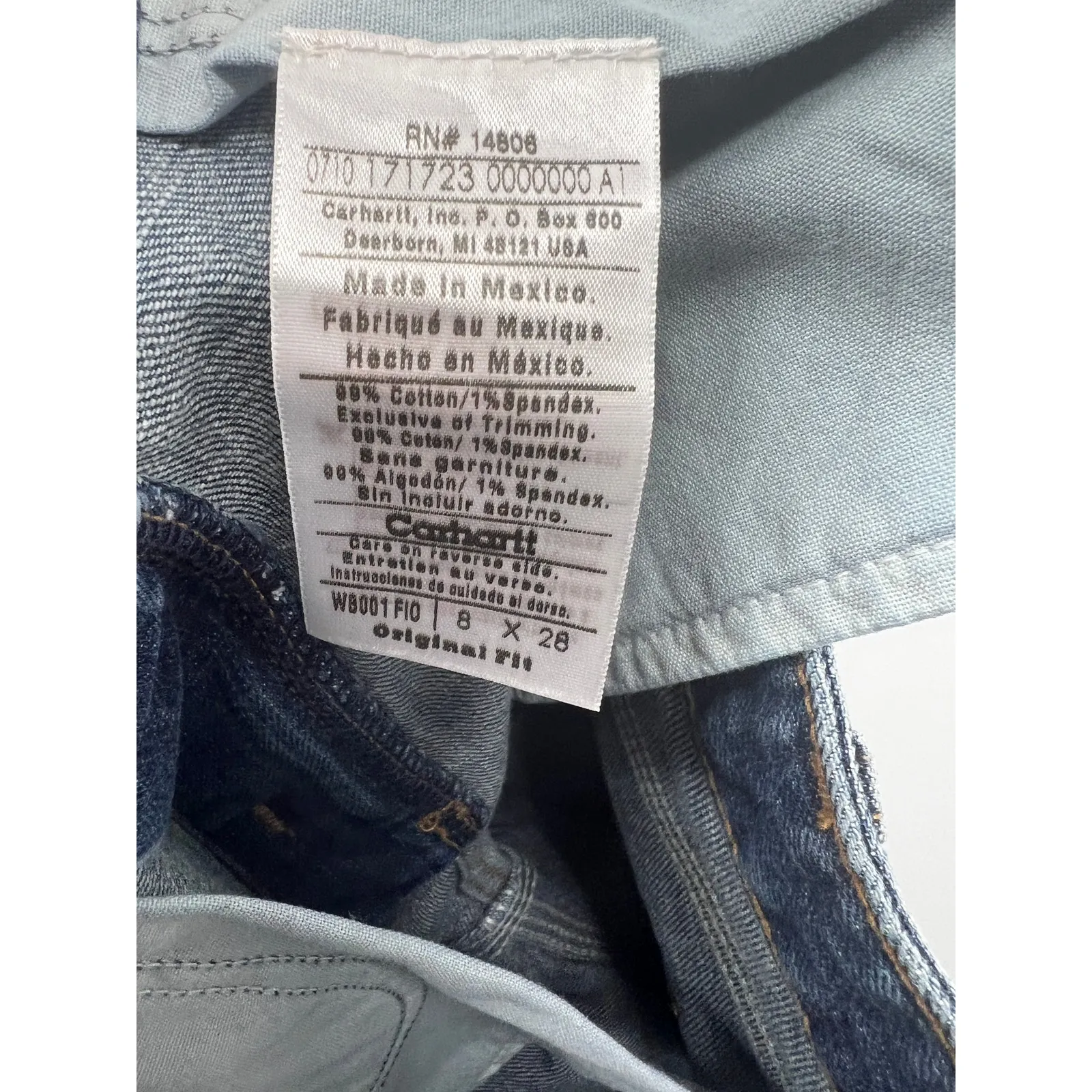 Carhartt Jeans Womens Original Fit WB001 Mid Rise Boot Cut Ankle Jeans‎ Size 8 - Image 3