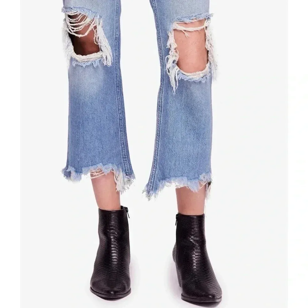 Free People Maggie Mid Rise Straight Leg Jeans in Aged To Perfection Size 27 - Image 11