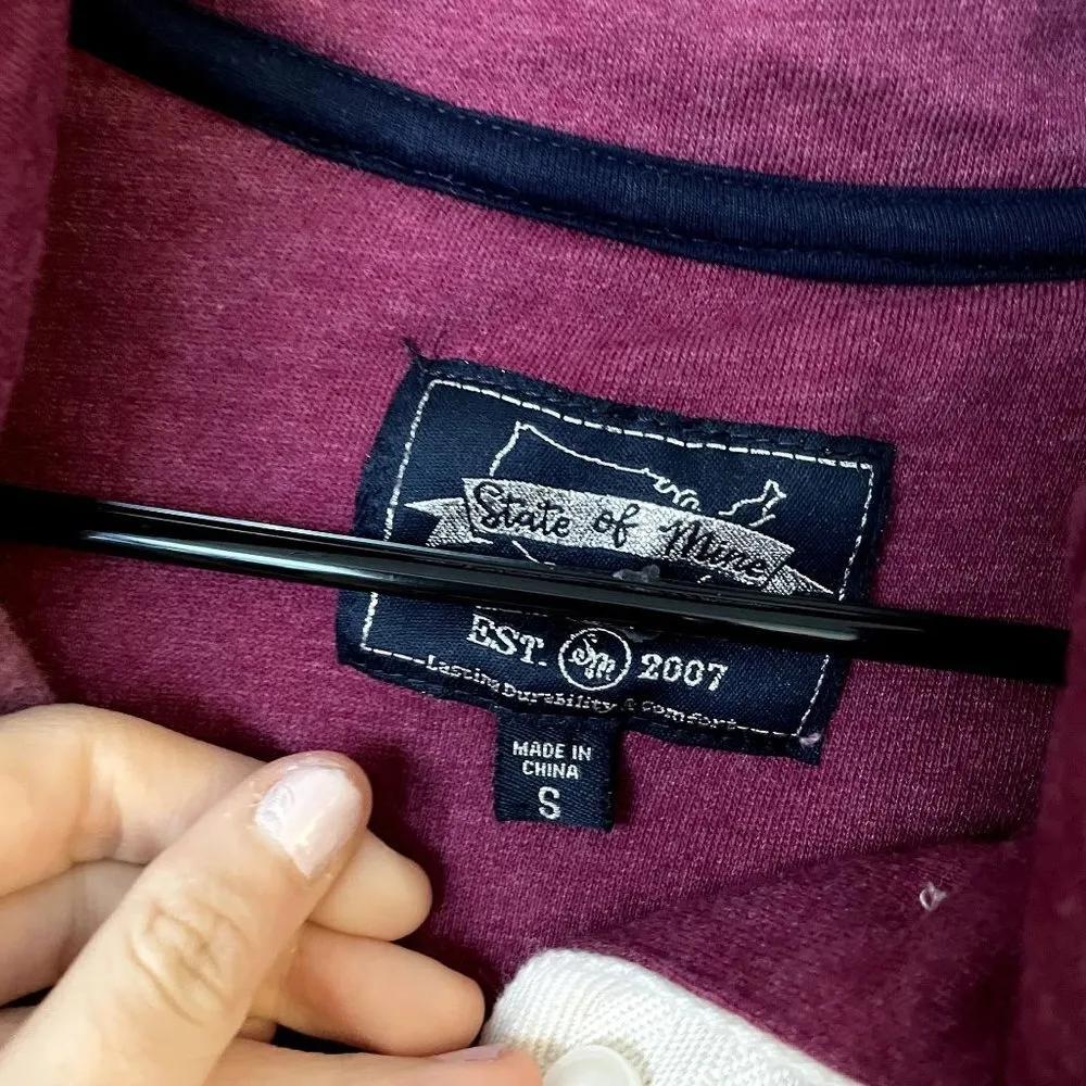 State of Mine pink fleece pullover pockets half zip casual winter thermal warm - Image 3