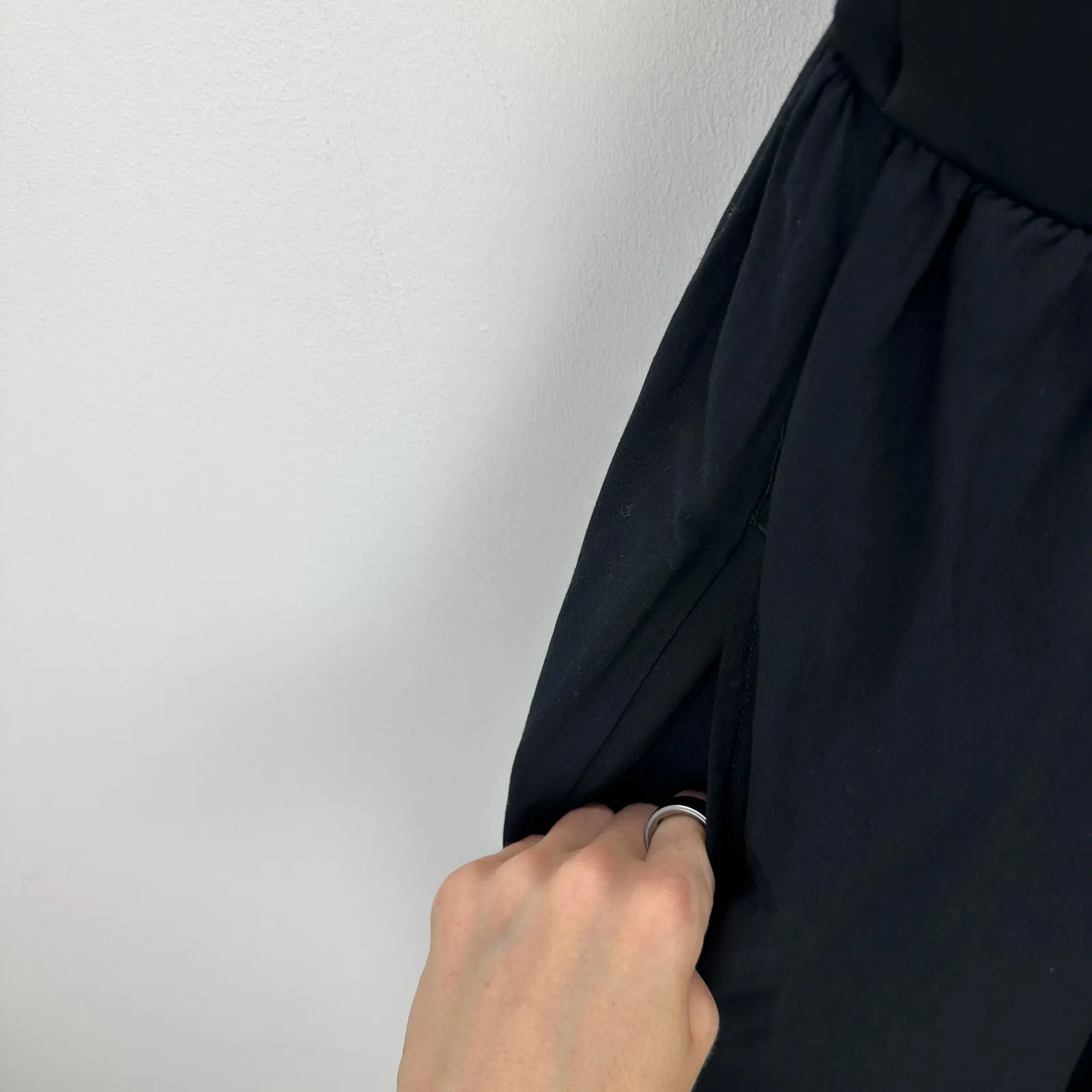 J.Crew Drop Waist Mixy Dress Midi Cotton A Line Retro Minimalist Black XXS NWT - Image 9