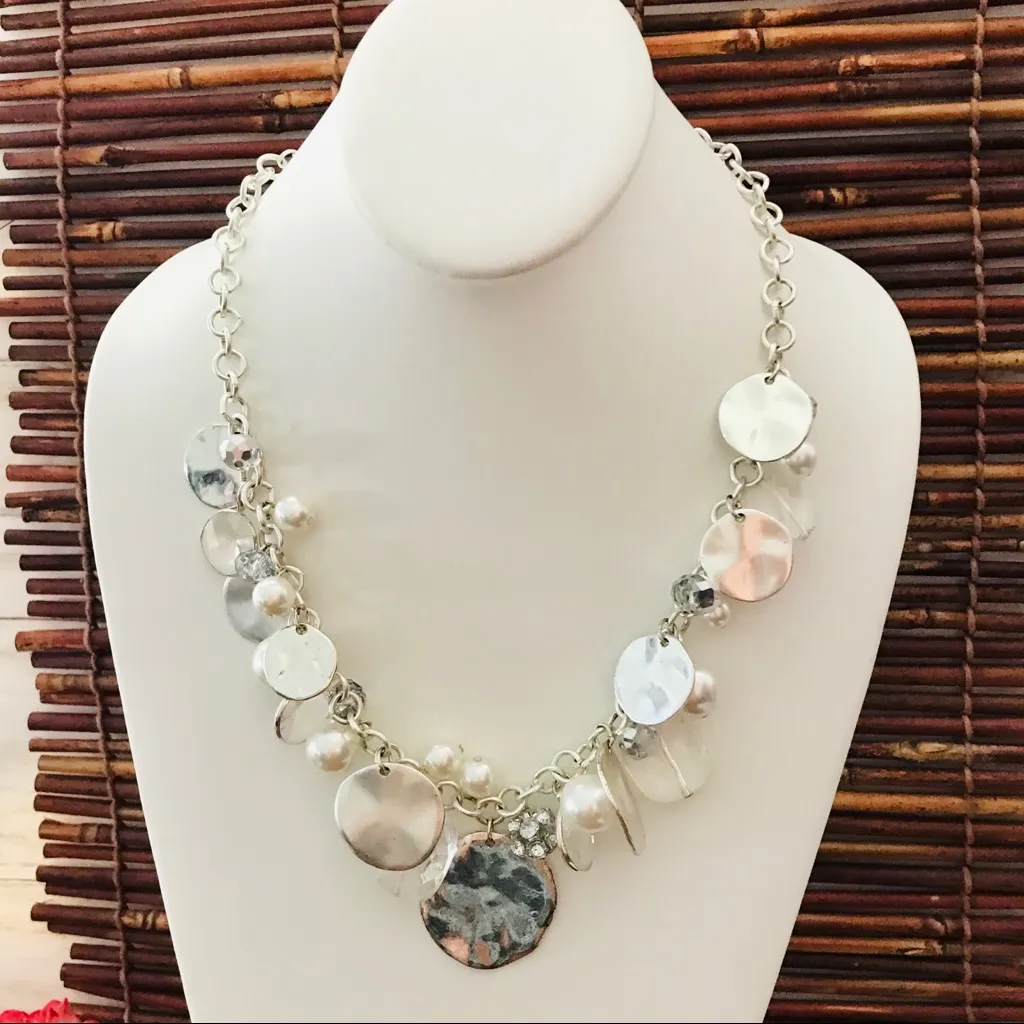 White House Black Market Silver Cha Cha Necklace - Image 2