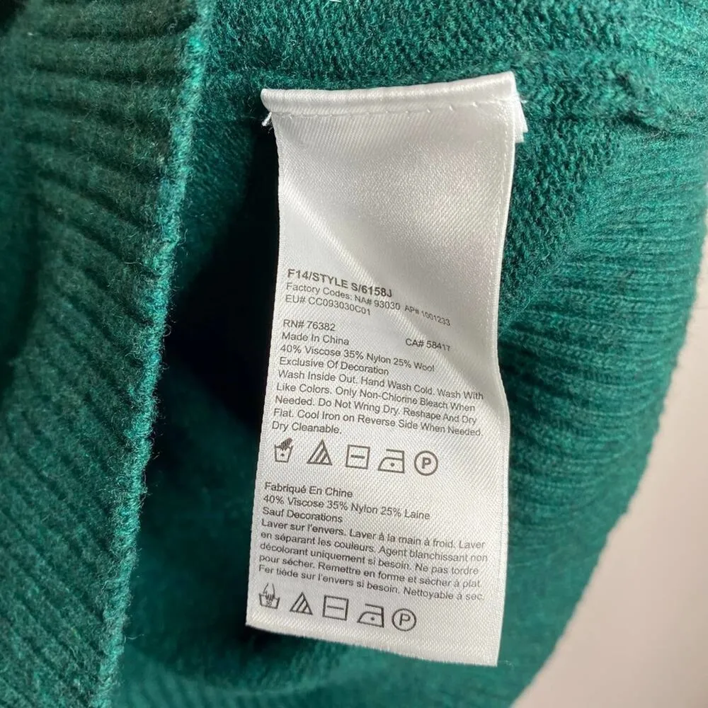 Timberland Women's Green High Neck Long Sleeve Sweater Pullover Stretch Size M - Image 5