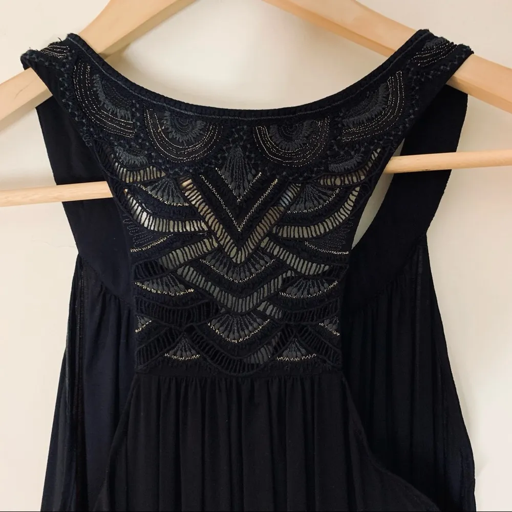 Anthropologie Sains Siesta Key Embroidered Crochet Dress Black size XS - Image 5