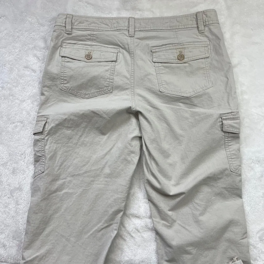 Eddie‎ Bauer Cropped Cargo Pants Women's 12 TALL Khaki Outdoors Hiking Casual - Image 12
