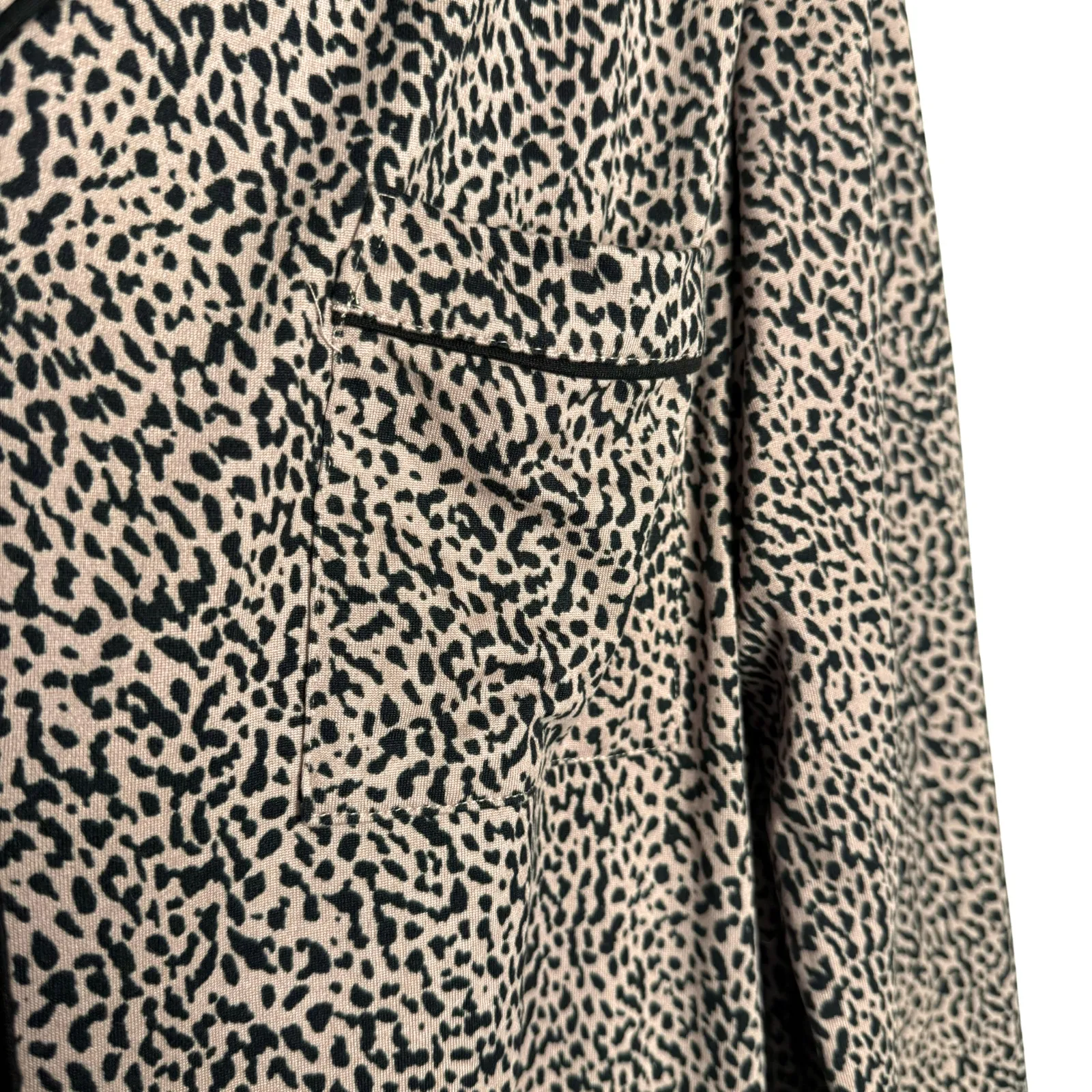 Alfani Intimates Leopard Long Sleeve Button Down Pajama Top Size XL Lounge PJs - Image 4