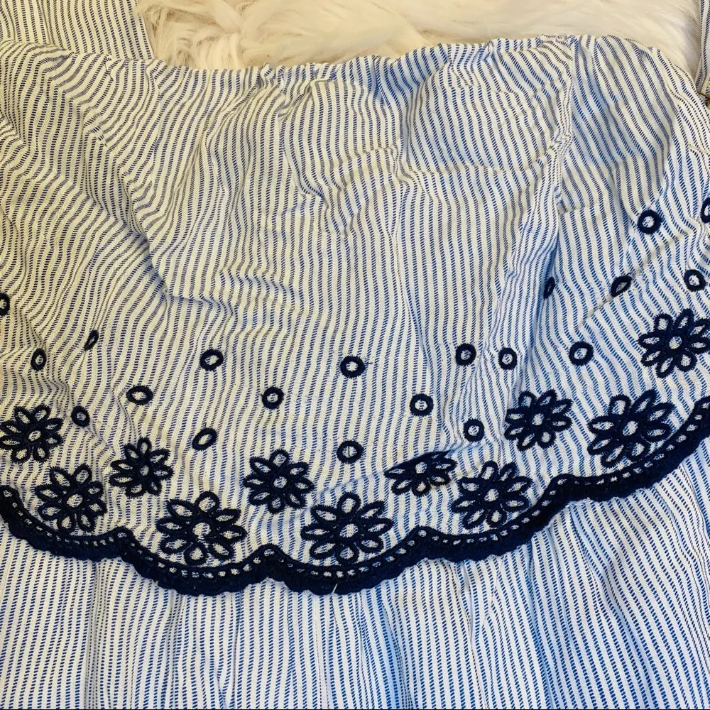 Jessica Simpson Pinstripe Strapless Jumpsuit S NWT - Image 4