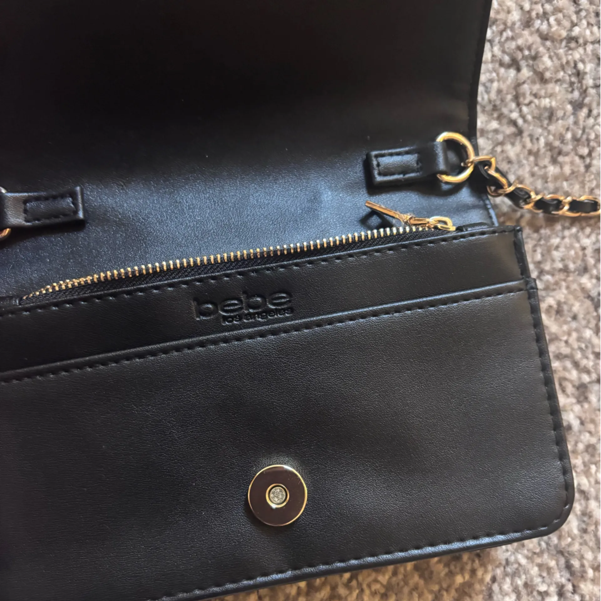 Black Quilted Crossbody Bag - Image 4