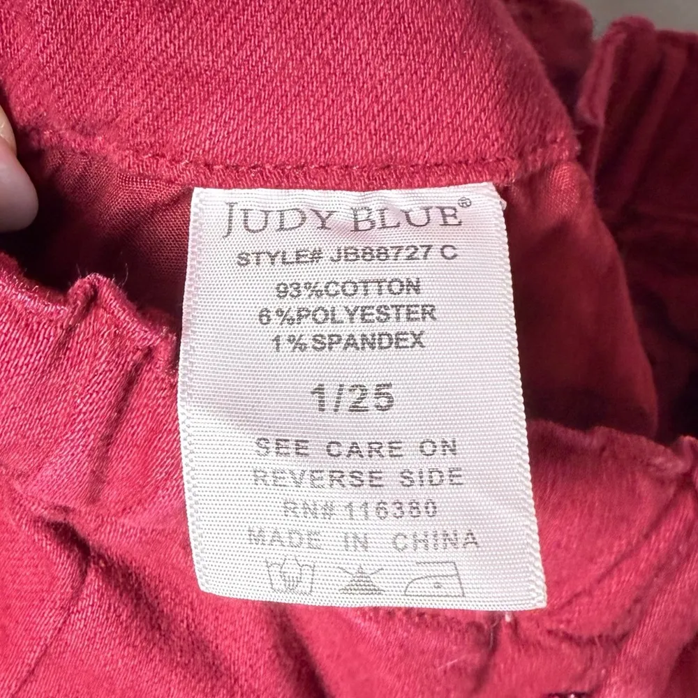 Judy Blue Women’s Drawstring Joggers Jeans 1/25 Garment Dyed Scarlett Denim - Image 9