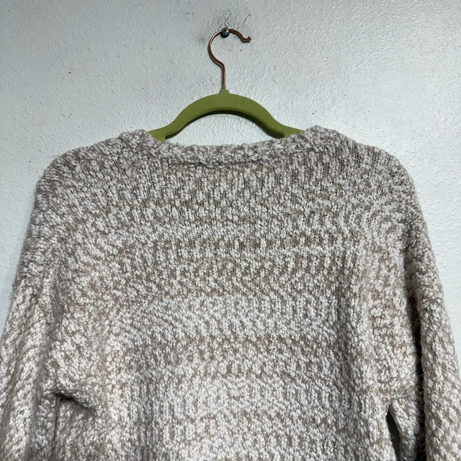 Yet Again Tan Heathered Sweater Sz M - Image 8