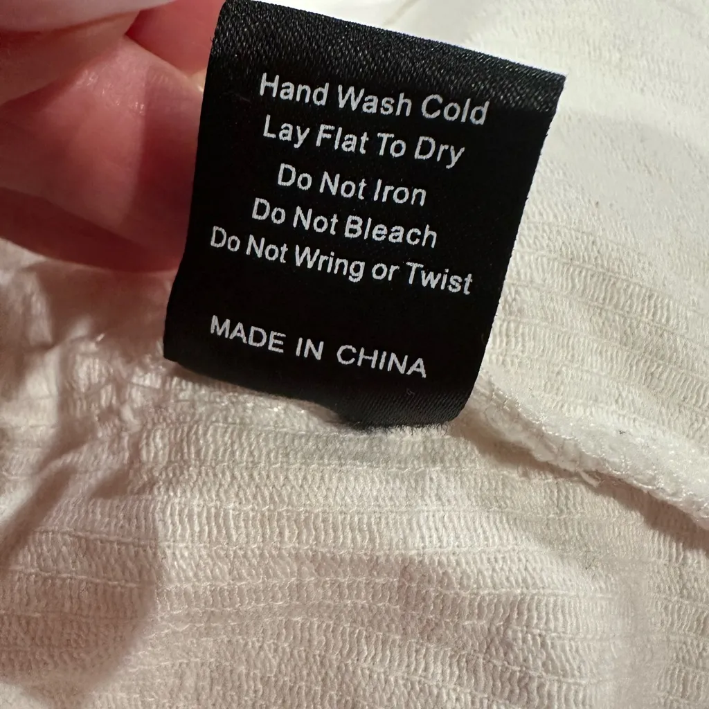 POL Trucker Jacket White Big Wale Corduroy Jacket Raw Hem Relaxed Fit Size M - Image 10