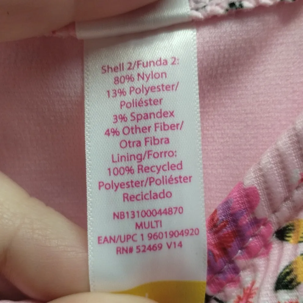 No Boundaries NWT Juniors Size Large Pink Floral Tie Shoulder One-Piece Swimsuit - Image 8