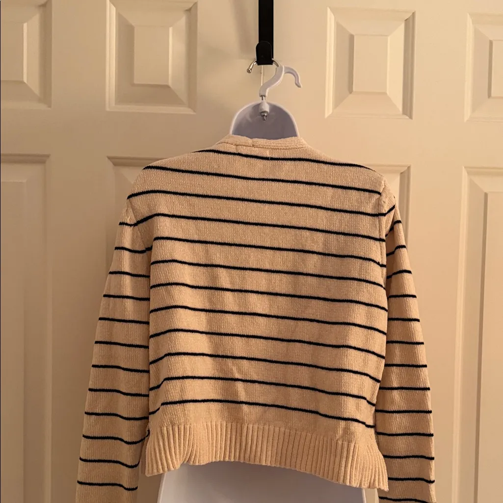 MOD REF Striped Beige Cardigan Sweater - Image 3