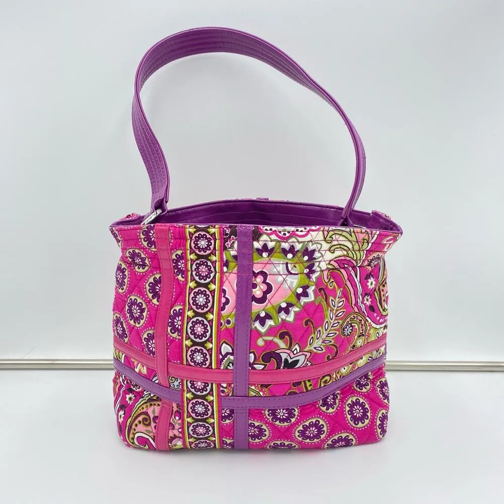 Vera Bradley Very Berry Purple Paisley Over Shoulder Purse Retro Y2K - Image 5